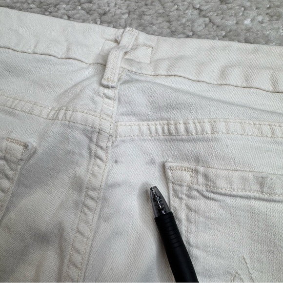Mother Denim White Distressed Ankle Fray Looker Skinny Jeans stretchy sz 29 - Picture 9 of 16